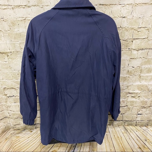 London Fog Blue Toggle Waist Zip Up Button Jacket - Picture 4 of 6